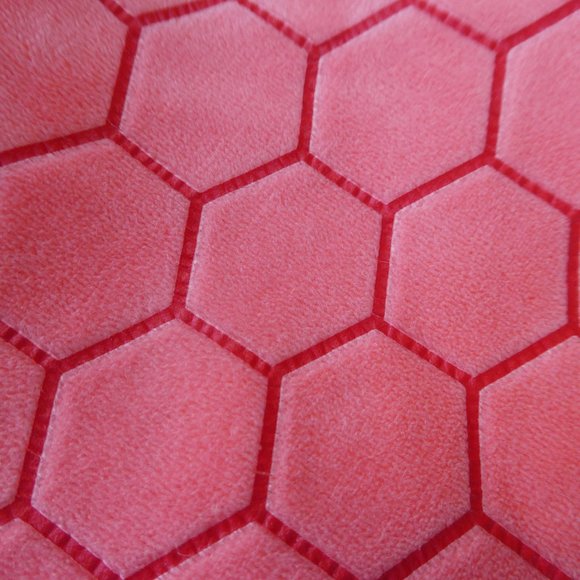 Disney Parks Babies Blanket Bee Honeycomb Pink Yellow Satin Lining Scalloped - Picture 5 of 7